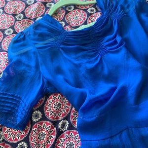 Balenciaga silk royal blue dress